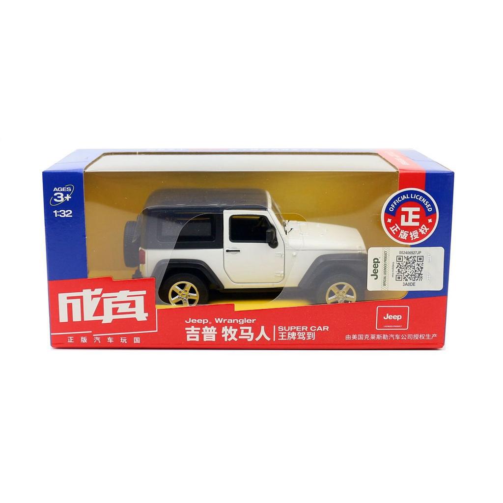 1/32 Jeep Wrangler SUV Sport Diecast Alloy Metal Miniature Toy Car Model Pull Back Doors Openable Collection Gift for Boy Kid