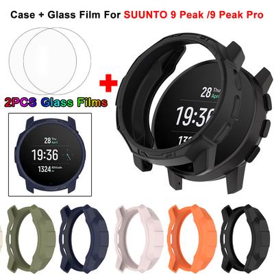 Θήκη 2-σε-1 + Φιλμ από Τζάμι Για SUUNTO 9 Peak Pro Προστατευτικό Οθόνης TPU & Προστατευτικό Κάλυμμα Bumper Για SUUNTO 9 Peak