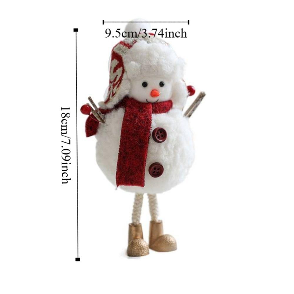 Kawaii Cartoon Christmas Snowman Ornaments White Soft Snowman Statue Knitted Simulation Xmas Decoration Christmas Table