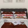 3-teiliges Bettbezug-Set individuell gestalten, 1 Bettbezug + 2 Kissenbezüge( Ohne Füllstoff), Schoko-Nuss-Aufstrich Nutella Braun Gemütlich Süße Köstlichkeit Thema,