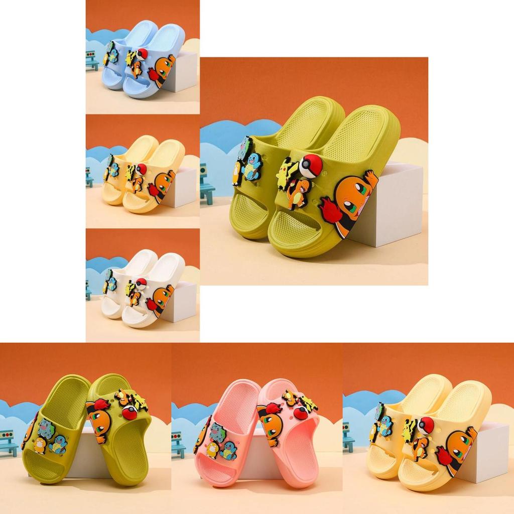 Entzückende Pokémon-Themen-Kinder-Flip-Flops Weiches Eva Indoor Outdoor Rutschfestes Schuhwerk In Verschiedenen Farben
