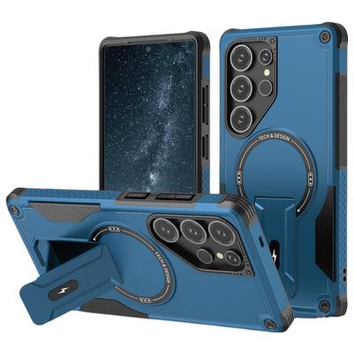 For Samsung S25 S24 Ultra Anti-Knock Magnetic Stand Case for Samsung Galaxy S25 Ultra S24 Plus Wireless Charging Cases