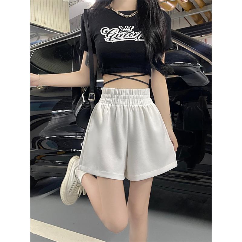 Spice Girls Pink Slacks for Girls Little Men with High Waists Sports Style Slim Straight Shorts