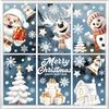 Christmas Stickers Santa Snowman Double Side Static Paste Home Mall Window Wall Decoration Christmas Atmosphere Stickers