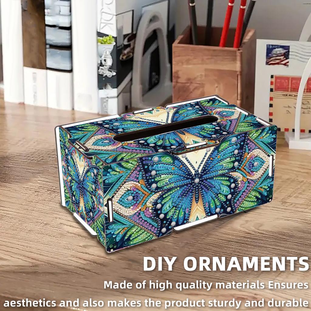 DIY Diamond Napkin Holder Set Diamond Art Paper Towel Holder Wooden 5D Diamond Painting Tissue Holder for Home & Office Decor