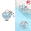Rosa Liebesherz Anhänger Blauer Schlüssel Original Perlen Passend Armband Charms Kupferschmuck DIY Material Zubehör Beutel