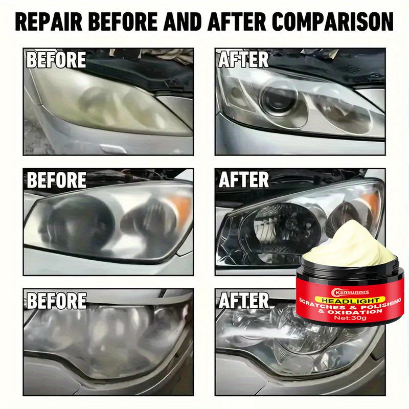Car Headlight Restoration Paste, 30ml Headlight Polishing Compound, Removes Oxidation and Yellowing, Repairs Scratches and Haze,