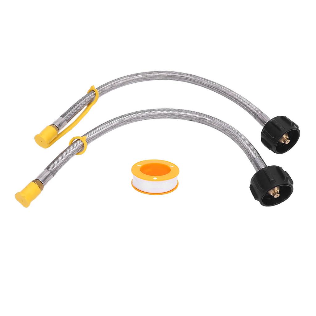 2PCS 1 4 Inch Male NPT RV Hose with QCC1 Type1 Connector for 20lb to 40lb Dual Tank and Vertical Regulator 15in Long