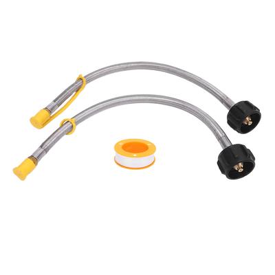 2PCS 1 4 Inch Male NPT RV Hose with QCC1 Type1 Connector for 20lb To 40lb Dual Tank and Vertical Regulator 15in Long