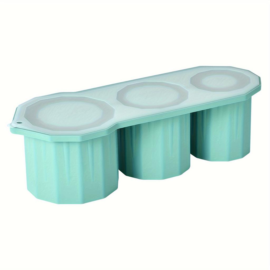 3-Pack BPA-Free Silicone Ice Cube Trays with Lids - Innovative Cylinder Mold for 20oz & 30oz Tumblers - Large Square Ice Makers