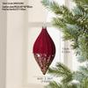 Nordic Flocking Wine Red Christmas Tree Ornament Pendant