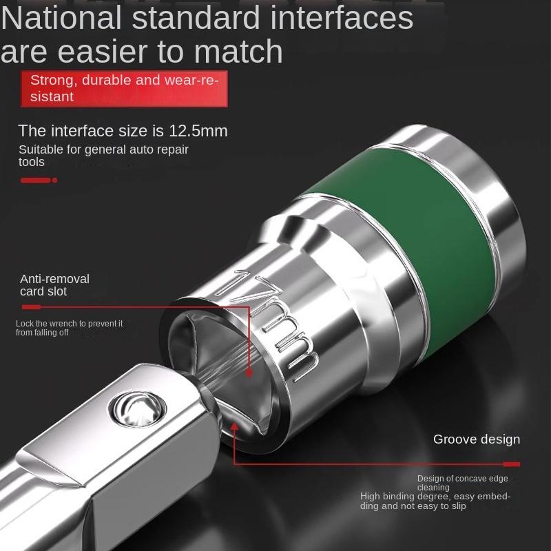 8-32mm 1/2 Green Belt Hexagonal Socket Heavy Duty Thickened Socket Set Pneumatic Wrench Set Of Nozzles Mechanic Tools Hand Tool