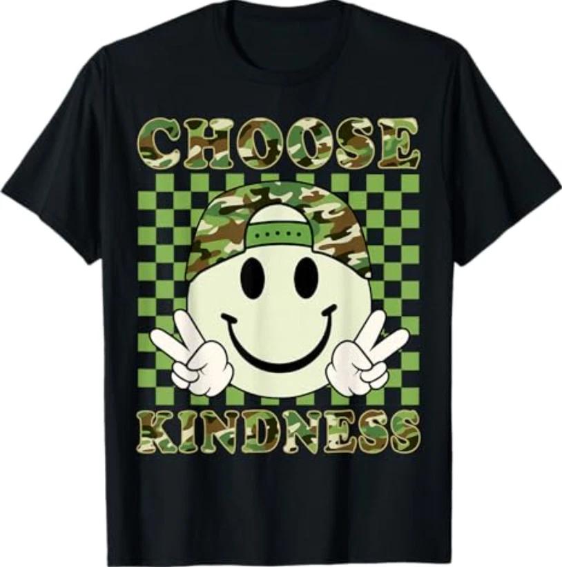 Choose Kindness Camo Be Kind Inspirational Positive T-Shirt S