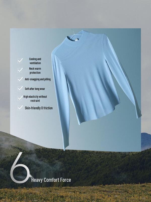 Beneunder Women s Semi-High Neck Long Sleeve Base Layer Top SF026