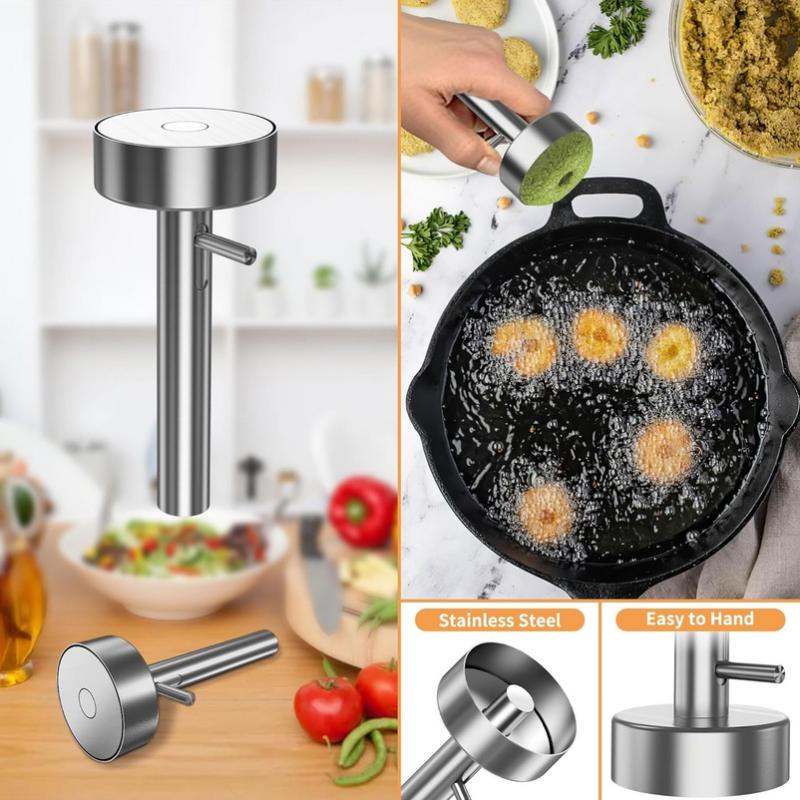 Falafel Spoon With Hole Professional Stainless Steel Spoon Food Grade Non-Stick Falafel Making Tool Meatball Maker