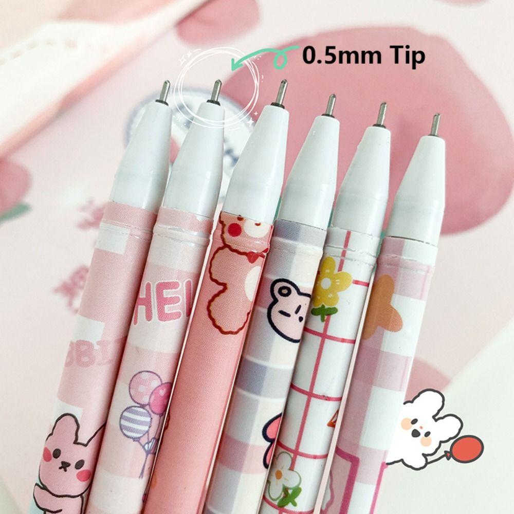 12PCS/Box 0.5mm Blue Ink Neutral Pen Bear Peach Astronaut Gel Pens Writing Tools  Students Gift