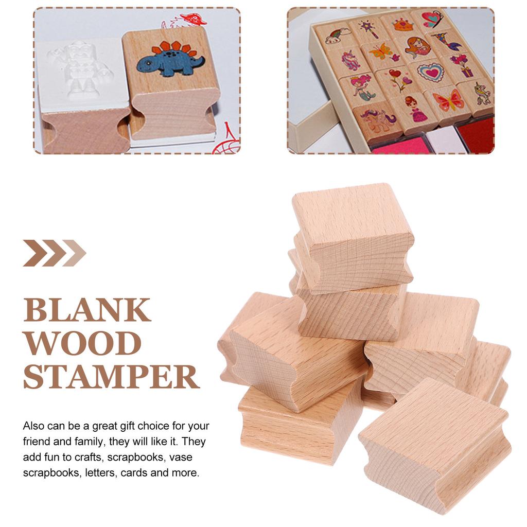 10Pcs Wooden Stamper Kit Fun Creative DIY Seal for Learning Scrapbook Cards Invitations Letters Planner Journal Use