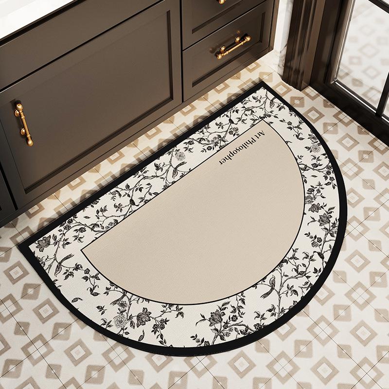 American Style Semicircle Quick-Dry Diatomaceous Earth Non-Slip Bathroom Floor Mat