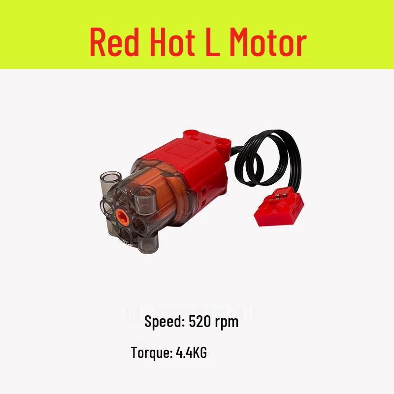 Remote Control High-Speed Motor & Battery Box for Lego Bricks with Black, Red, and Light Modifications