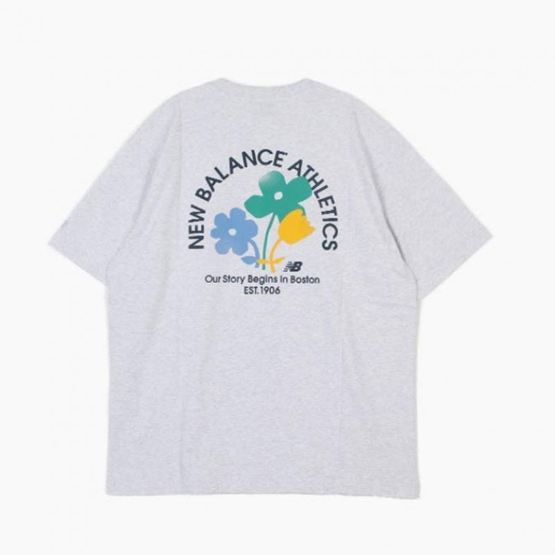 New Balance Uni Flower Short Sleeve Tee Semi Overfit Nbnefco233 16 Short Sleeve Tee