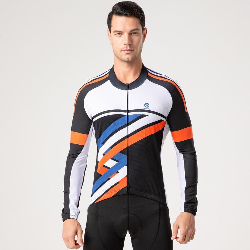 Prodyšné jezdecké dresy na kolo Sada cyklistického oblečení Rychleschnoucí muži Oblečení na kolo s dlouhým rukávem Oblek Punčochové kalhoty