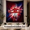 Tapestry z własnym tekstem Nadruk Cristiano Ronaldo Tapiseria ścienna Wystrój ściany w salonie