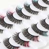 Bright Colors Simulation Eye Eyelashes 8 Pairs 3D Curled False Eyelashes Colored Eyelashes  Parties