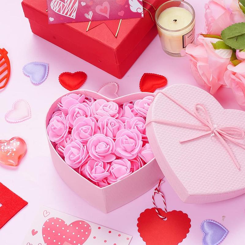 50/100/200Pcs 3.5cm Artificial Flower Foam PE Rose Heads DIY Valentine's Day Roses Wedding Candy Box Decoration Bride Accessory