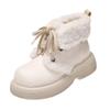 Snow Boots Women's 2025 Autumn and Winter Retro Velvet Short Boots Casual Warm Platform Cotton Shoes Bow Cold Shoes Children