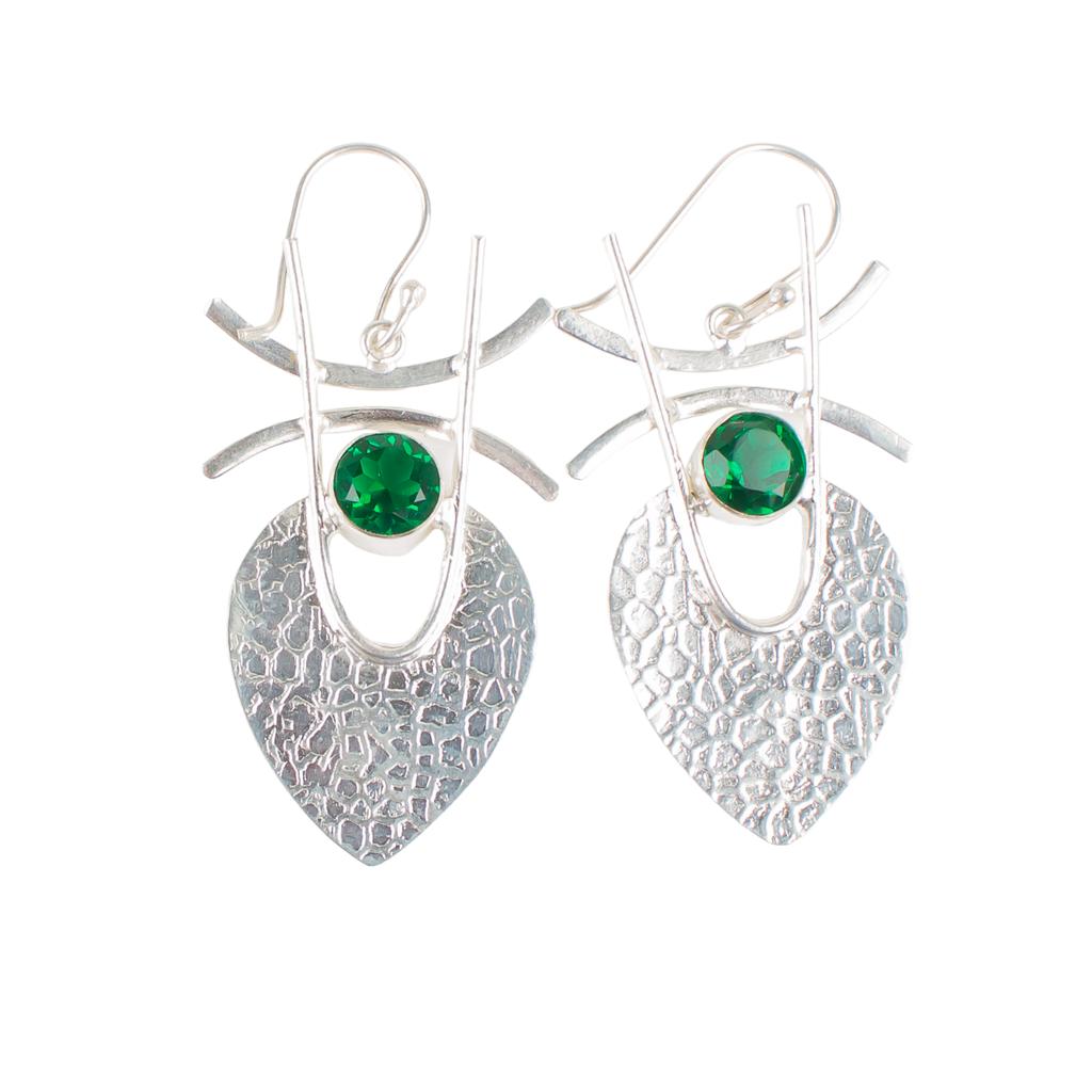 Chrome Diopside Gemstone 925 Sterling Silver Jewelry Handmade Earrings 1.78" EE-64-1