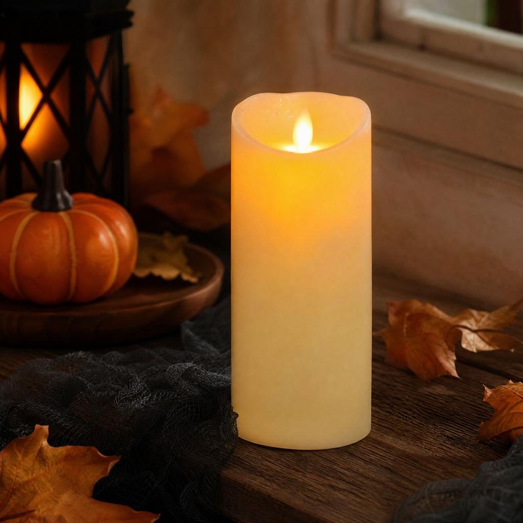 Rechargeable Electronic Candles for Halloween Decor, Flameless Battery Powered Candles for Home Party and Holiday Tabletop Decoration
