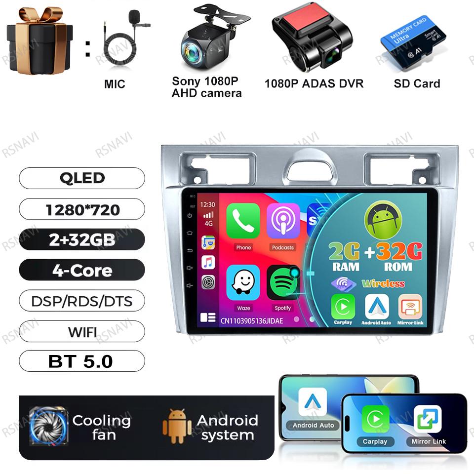 Android 16 Multimedia For Ford Fiesta Mk VI 5 Mk5 2002-2008 Car Radio Video Player Head Unit GPS Audio Auto Autoradio DSP RDS BT