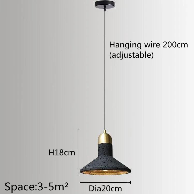 Nordic Art Retro Industrial Pendant Hanging Lamp Black Hole Stone LED Pendel Lamp For Bar Dining Bedroom Design Chandelier