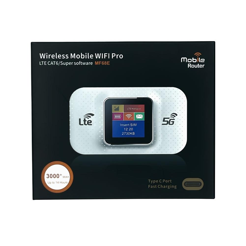 4G LTE Wireless WiFi Router 150Mbps Hotspot with SIM Card Slot (White LCD)