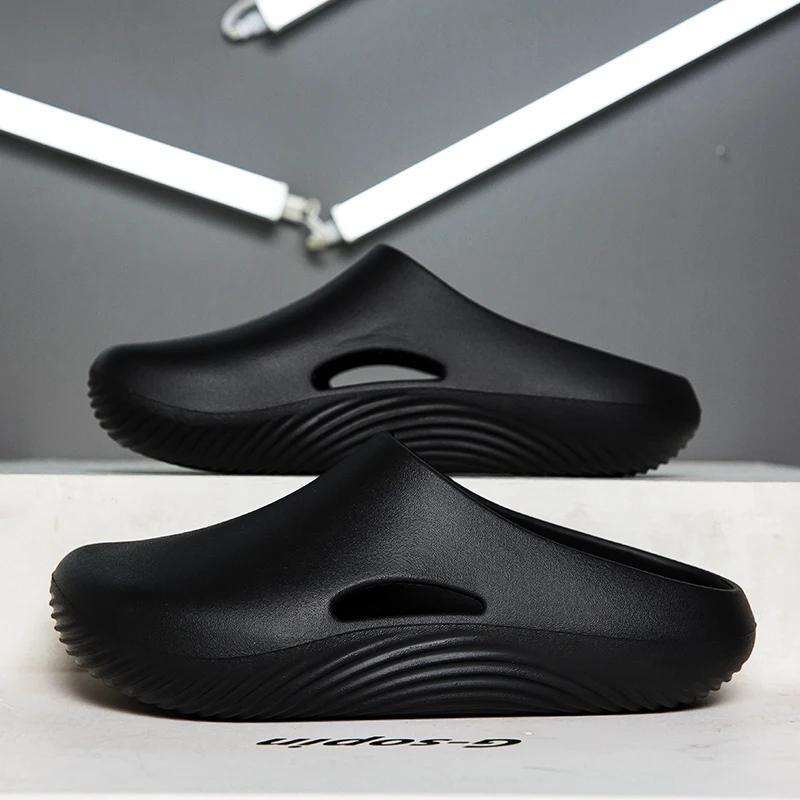 WaterProof Men Slippers Non-slip Chef Shoes Breathable Slip on Home Casual Slippers Lightweight Beach Sandals Male Garden Clogs