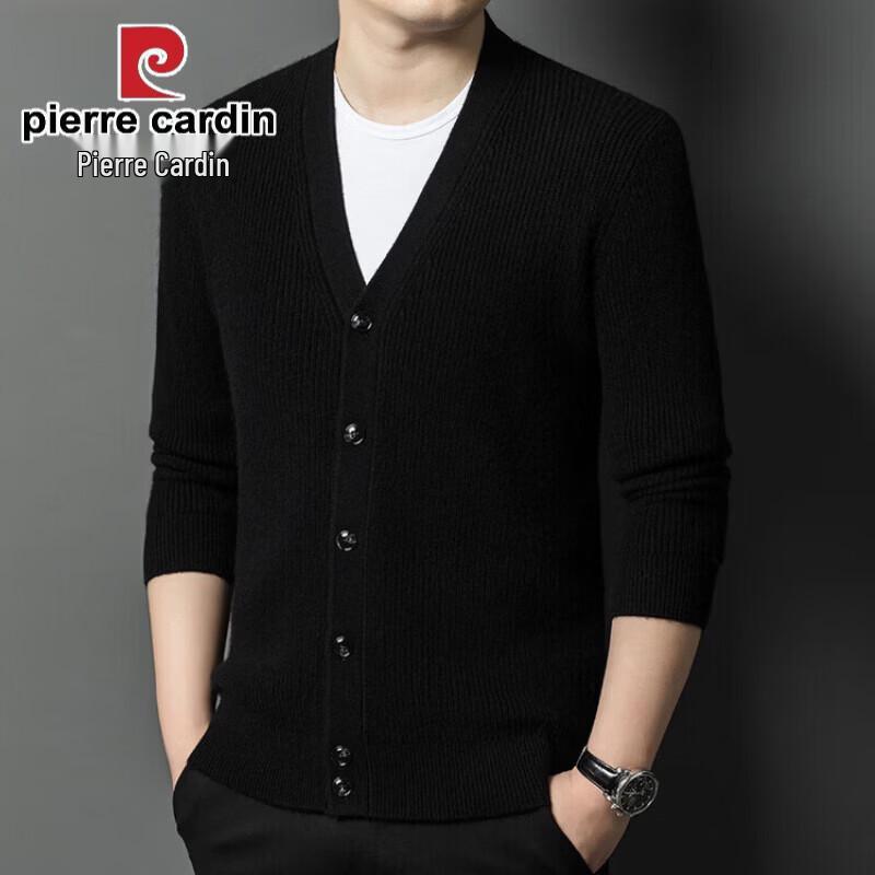 Pierre Cardin Men's 100% Pure Wool Thick Knit Cardigan
