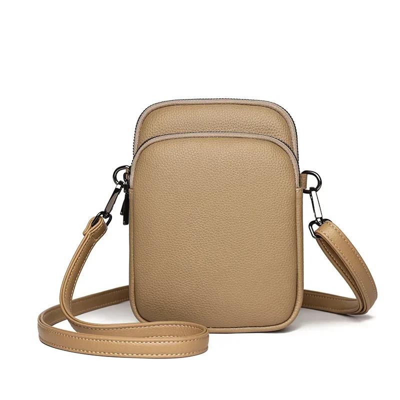 100% Genuine Cowhide Women s Leather Mobile Phone Bag Crossbody Bags for Women Bag Designer Crossbody Bag Messenger Bags