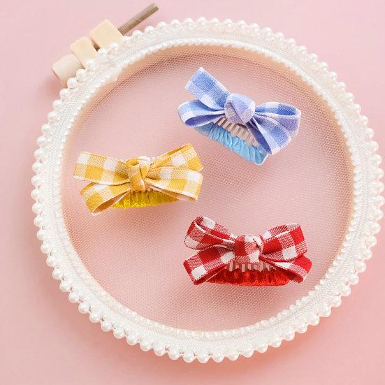 Pet Hair Clip Adorable Elegant Plaid Print Pet Cat Dog Bowknot Hair Bows Pet Supplies