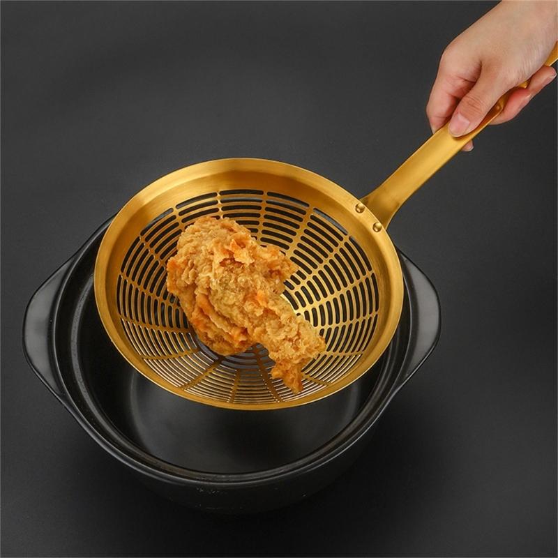 Stainless Steel Skimmer Spoon with Heat Resistant Handle Strainer Ladle Large Colander for Straining and Blanching