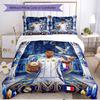 3-teiliges Bettbezug-Set (1 * Bettbezug + 2 * Kissenbezug, ohne Kern), Kylian Mbappe Druck Weiches Ganzjahres-Bettwäscheset, Dekoration für Schlafzimmer zu Hause Geschenk