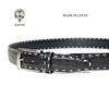 [KIETH] Crocodile Embossed Belt for Men, Genuine Leather, Kip Leather, Black, Made In Japan, Matte Finish, Adjustable Size, KE21472-19