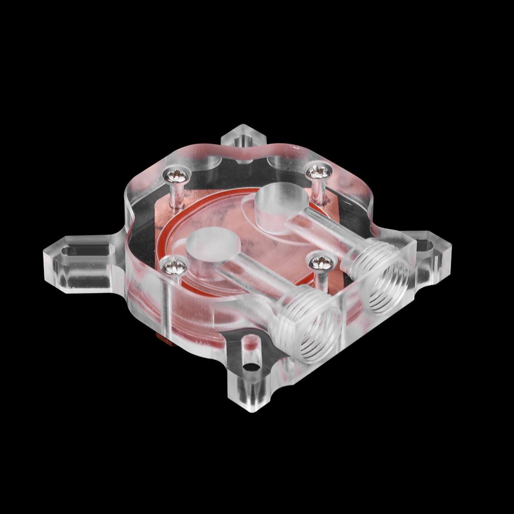Computer GPU Water Cooler Cooling Block Waterblock Red Copper Base POM Cover