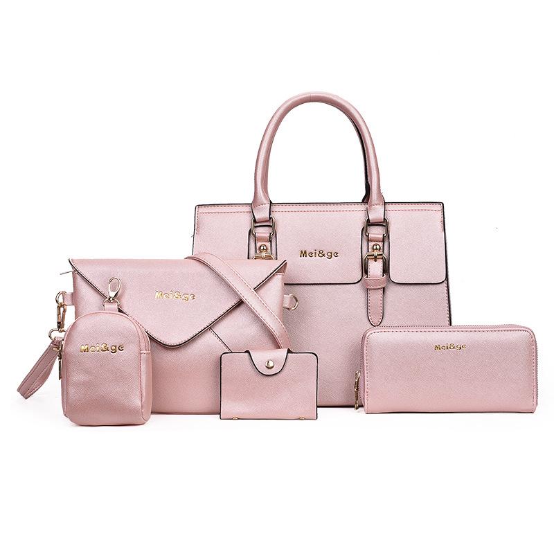 Damenmode 5-teiliges Handtaschen-Set aus PU-Leder, Umhängetasche, Umhängetasche, Geldbörsen-Set