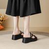 thick-soled muffin shoes Roman fairy style sandals women's summer new heightened slope heel square head cross with cool slippers