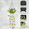 Solar Powered Artificial Hanging Plant Lights Butterfly Vine Waterproof LED String Lights for Outdoor Garden Balcony Patio Decor