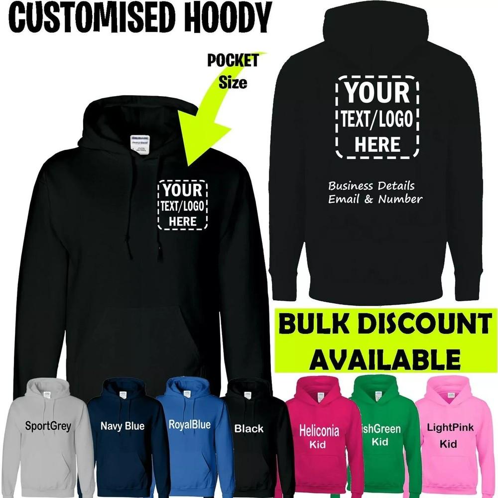 Personalised Custom Hoodie Stag Party Jumper Kids Workwear Hooded Top Gift