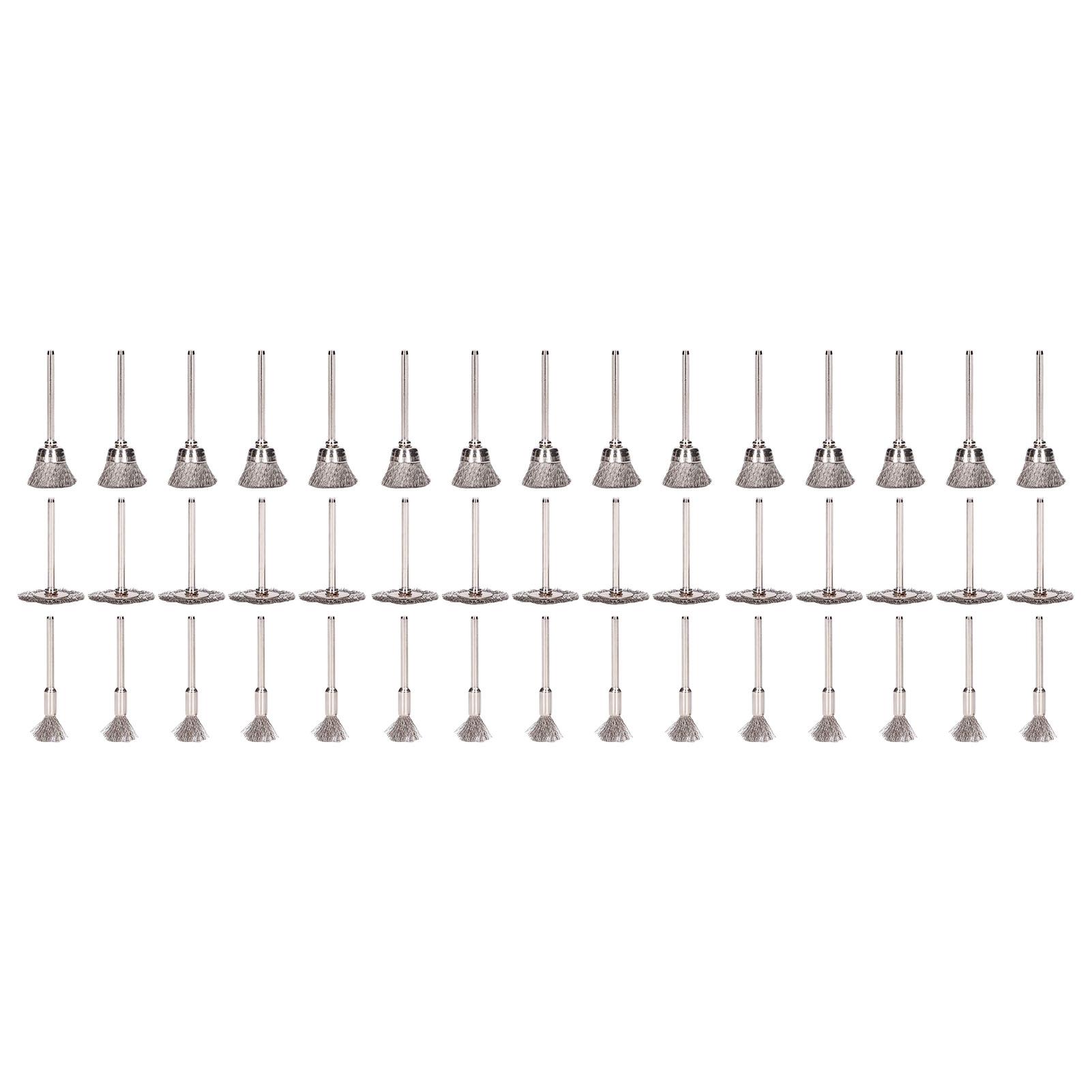 

45Pcs Polish Steel Wire Brushes Silver Wheel Cup Pen Brush Set for Cleaning Grinding