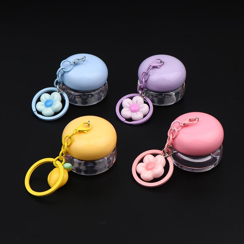 1Pcs 5G Mini Empty Plastic Lip Mask Jars With Keychain Pendant Lip Balm Cans Cream Lip Balm Containers Lipstick Makeup Container