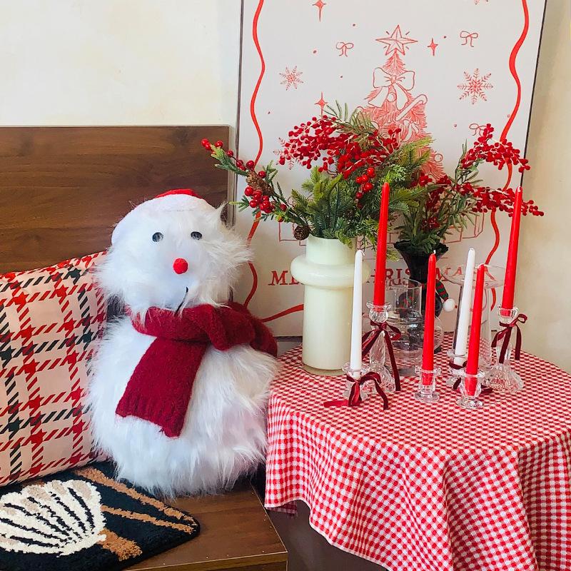 High-End Red Plaid Christmas & New Year Tablecloth for Dining & Coffee Tables