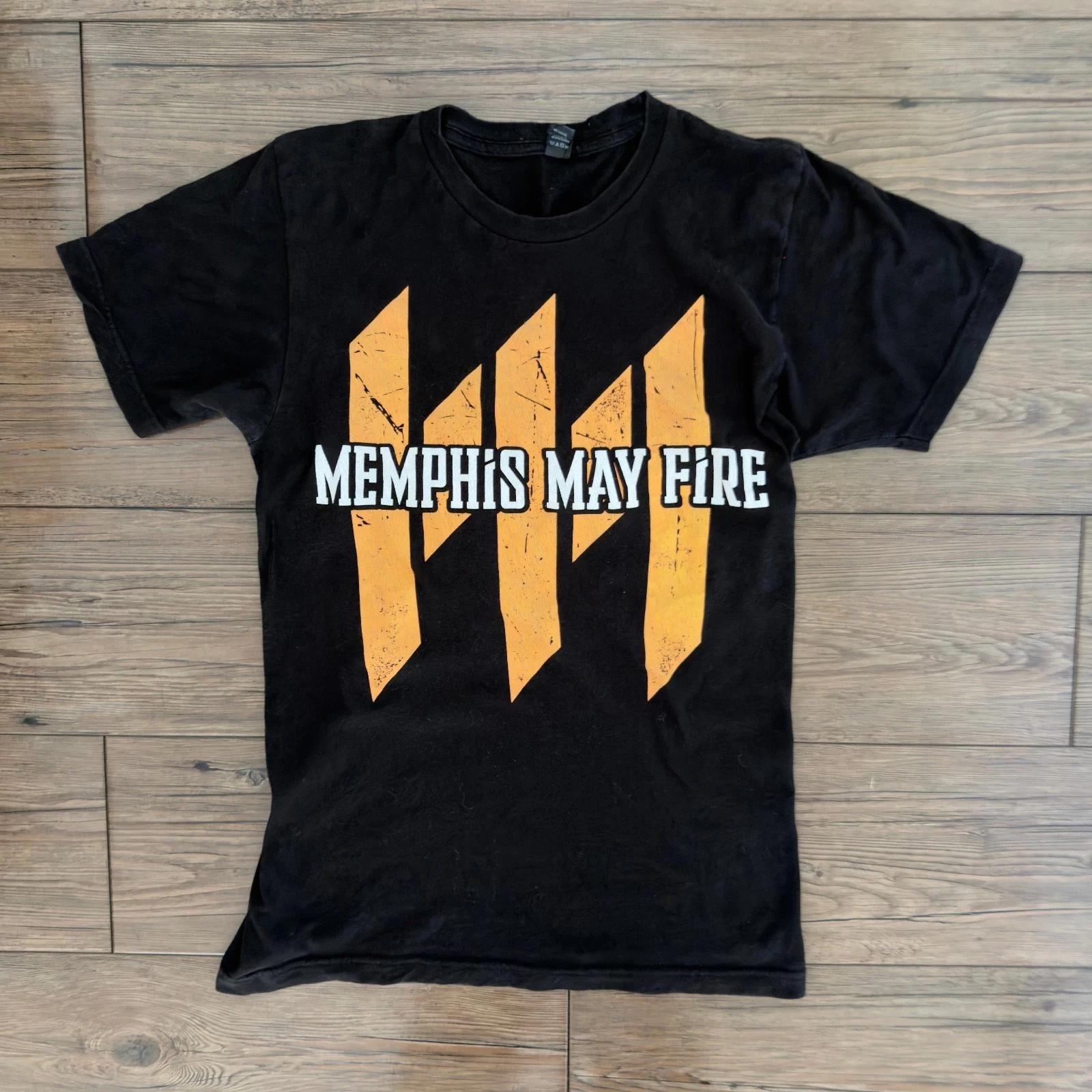 Memphis May Fire Band Logo Black 100% Cotton T-shirt Mens Tees Top S to 5XL 2F1763 M